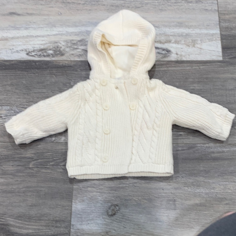Gap Cozy Cream Cable Knit Baby Hoodie